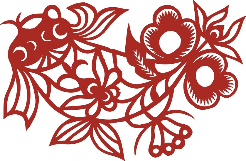 中国风中式传统喜庆民俗人物动物窗花剪纸插画边框AI矢量PNG素材【295】